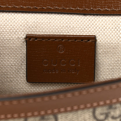 Gucci GG Supreme Monogram Web Mini Horsebit 1955 Shoulder Bag Beige Brown Sugar 6 of 11