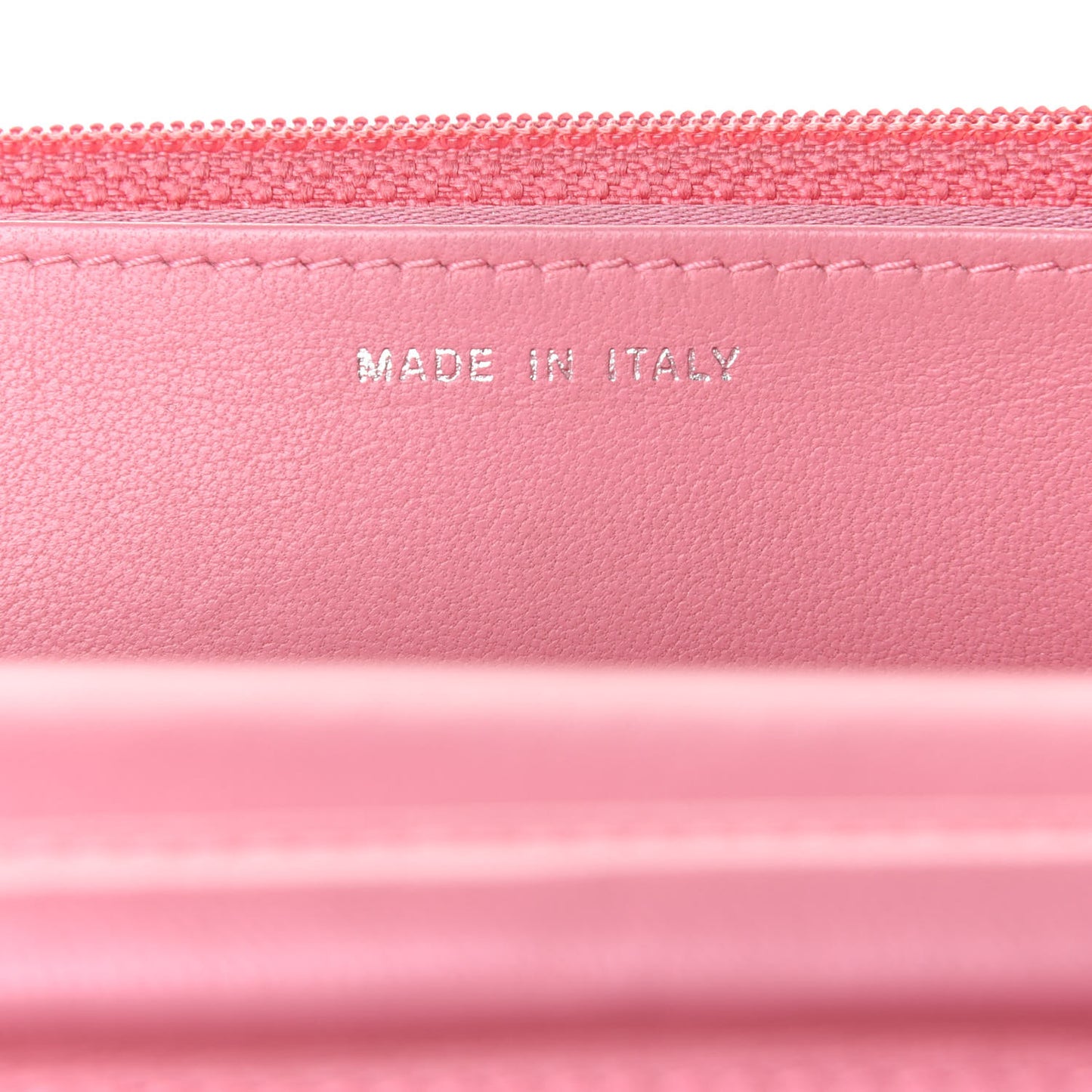 Lambskin Camellia Embossed Wallet On Chain WOC Pink