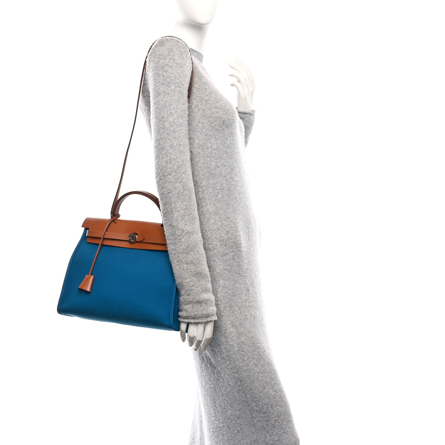 Toile Officier Vache Hunter Herbag Zip PM 31 Bleu Izmir Fauve