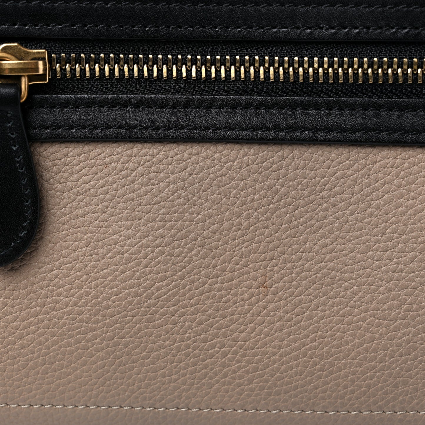 Drummed Calfskin Nubuck Tri-color Micro Luggage Natural