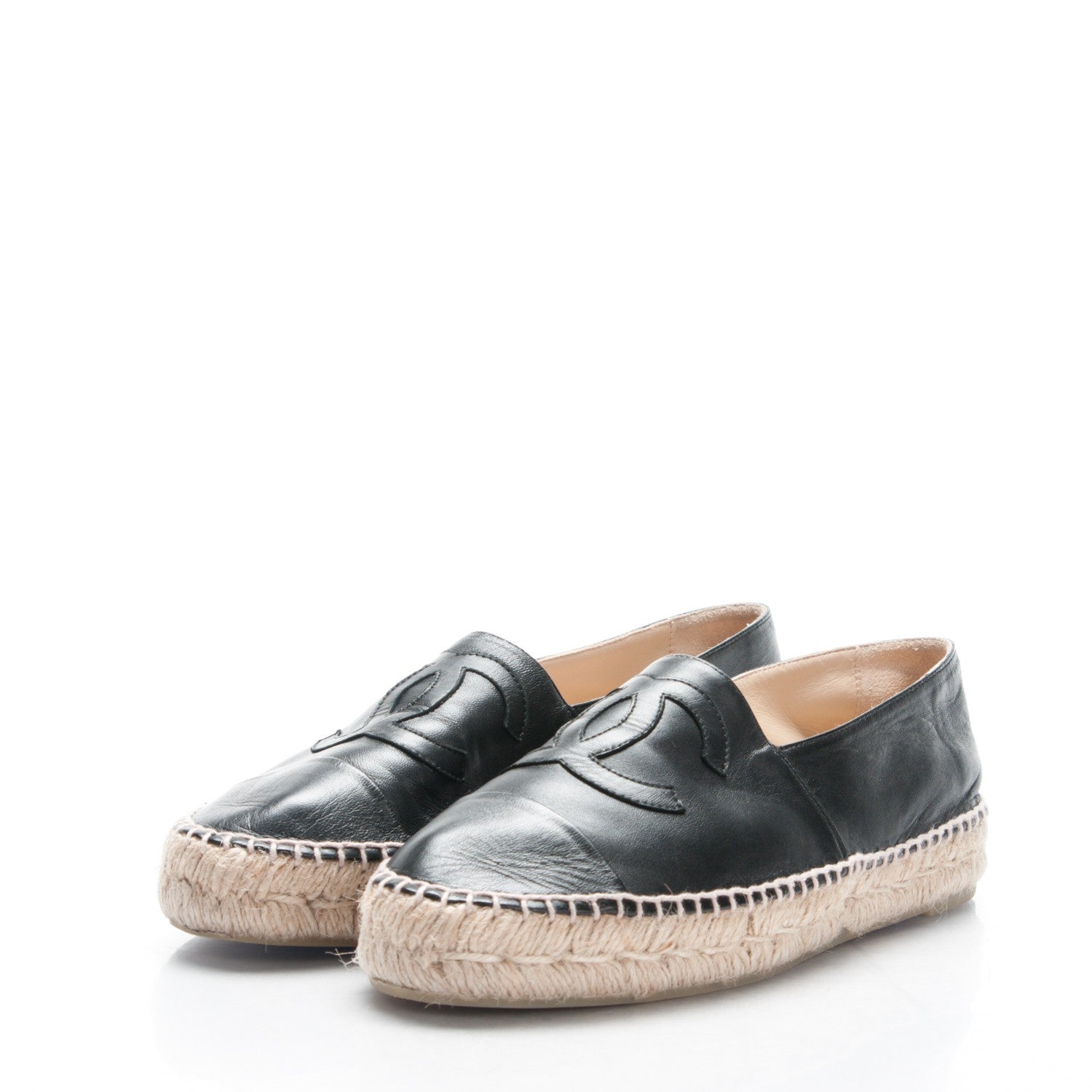 Chanel Lambskin CC Espadrilles 41 Black 3 of 8