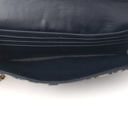 Christian Dior Oblique Saddle Chain Long Wallet Blue 7 of 14