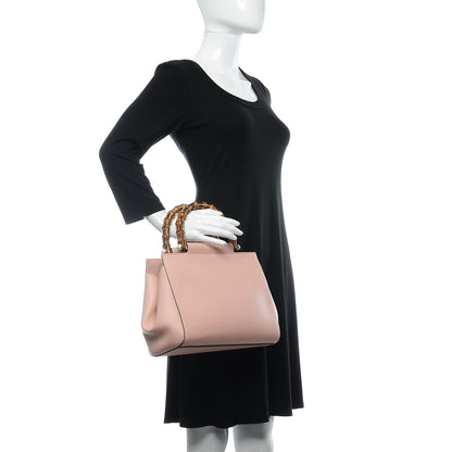Gucci Nappa Bamboo Small Nymphaea Top Handle Bag Perfect Pink 2 of 12