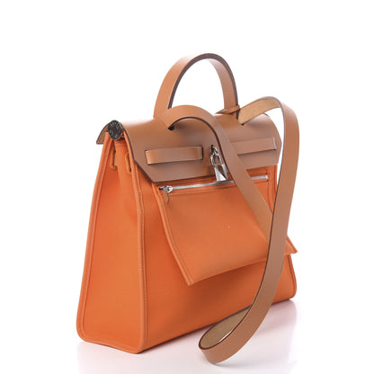 Hermes Vache Hunter Toile Herbag Zip 31 PM Orange 4 of 15