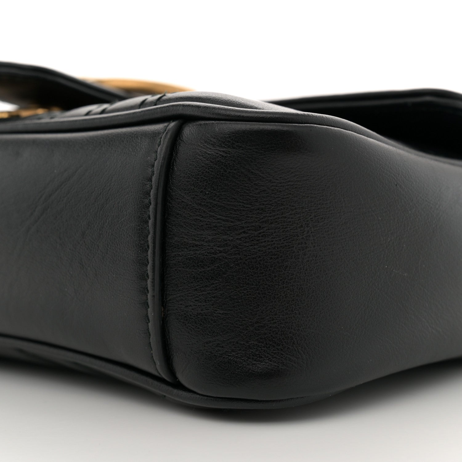 Gucci Calfskin Matelasse Mini GG Marmont Shoulder Bag Black 10 of 11