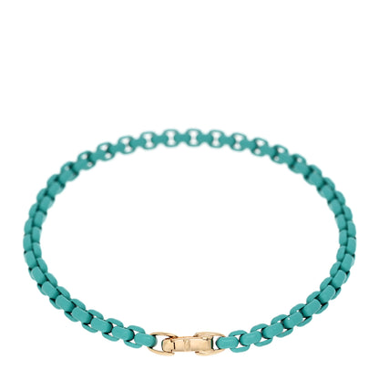 David Yurman Stainless Steel 14K Yellow Gold Acrylic Bel Aire 4mm Chain Bracelet Turquoise 2 of 3