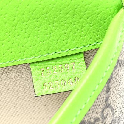 Gucci GG Supreme Monogram Web Small Ophidia Belt Bag Beige Ebony Electric Green 7 of 10