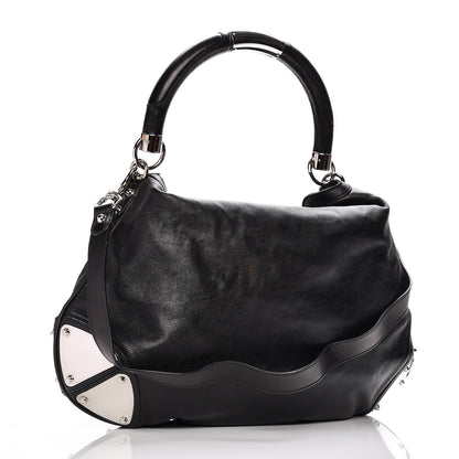 Gucci Calfskin Large Indy Top Handle Hobo Black 6 of 10