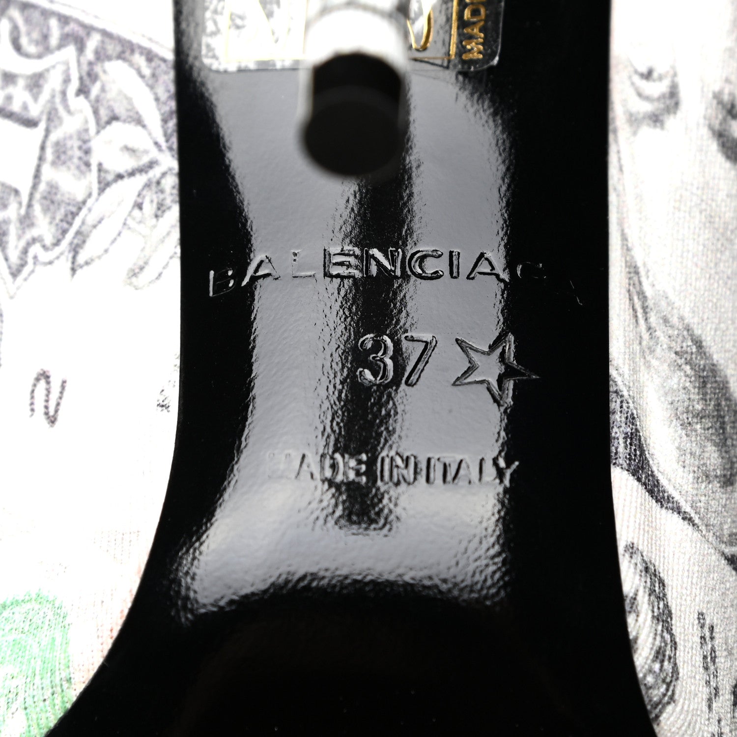 Balenciaga Spandex Dollars Print Pointed Toe Knife Thigh High Boots 37 Green 7 of 8