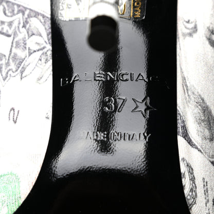 Balenciaga Spandex Dollars Print Pointed Toe Knife Thigh High Boots 37 Green 7 of 8