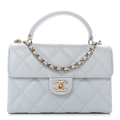 Chanel Caviar Quilted Mini Retro Twist Top Handle Flap Light Blue 1 of 12