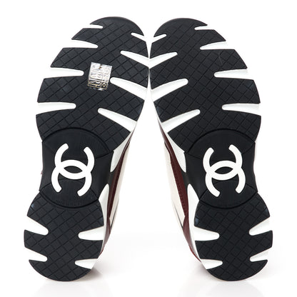 Chanel Calfskin CC Sneakers 37.5 Brown White Black 5 of 9