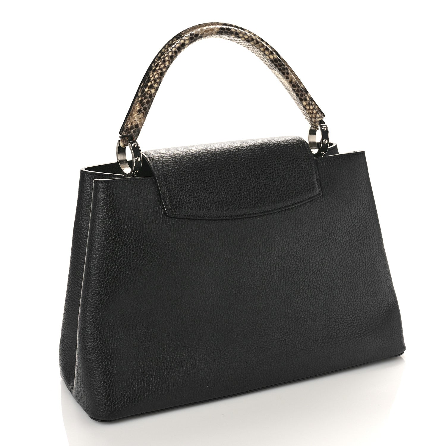 Louis Vuitton Taurillon Snakeskin Capucines MM Black 3 of 8