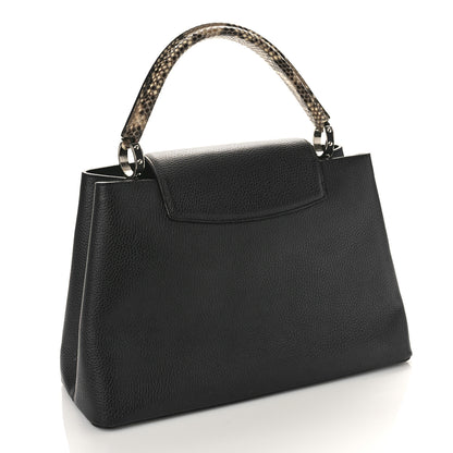 Louis Vuitton Taurillon Snakeskin Capucines MM Black 3 of 8
