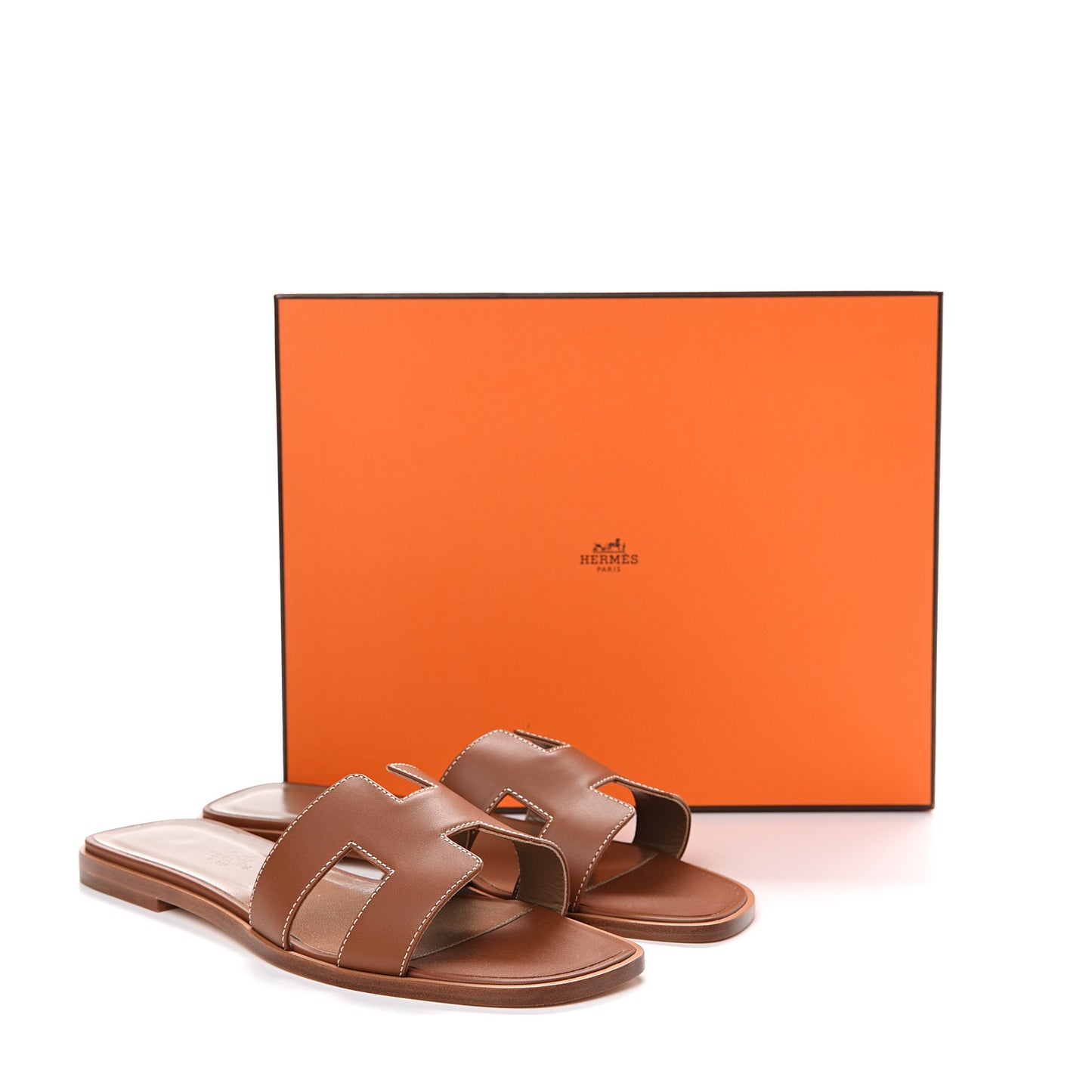 Box Calfskin Oran Sandals 39 Gold