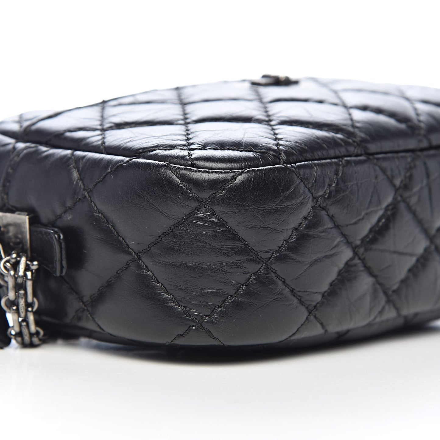 Aged Calfskin Quilted Mini Reissue Camera Case Black