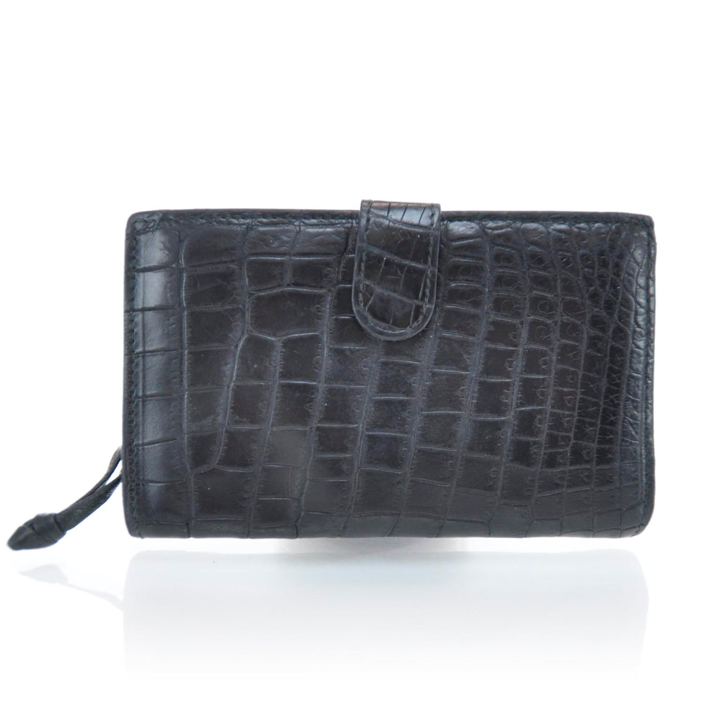 Crocodile Clutch Wallet Black