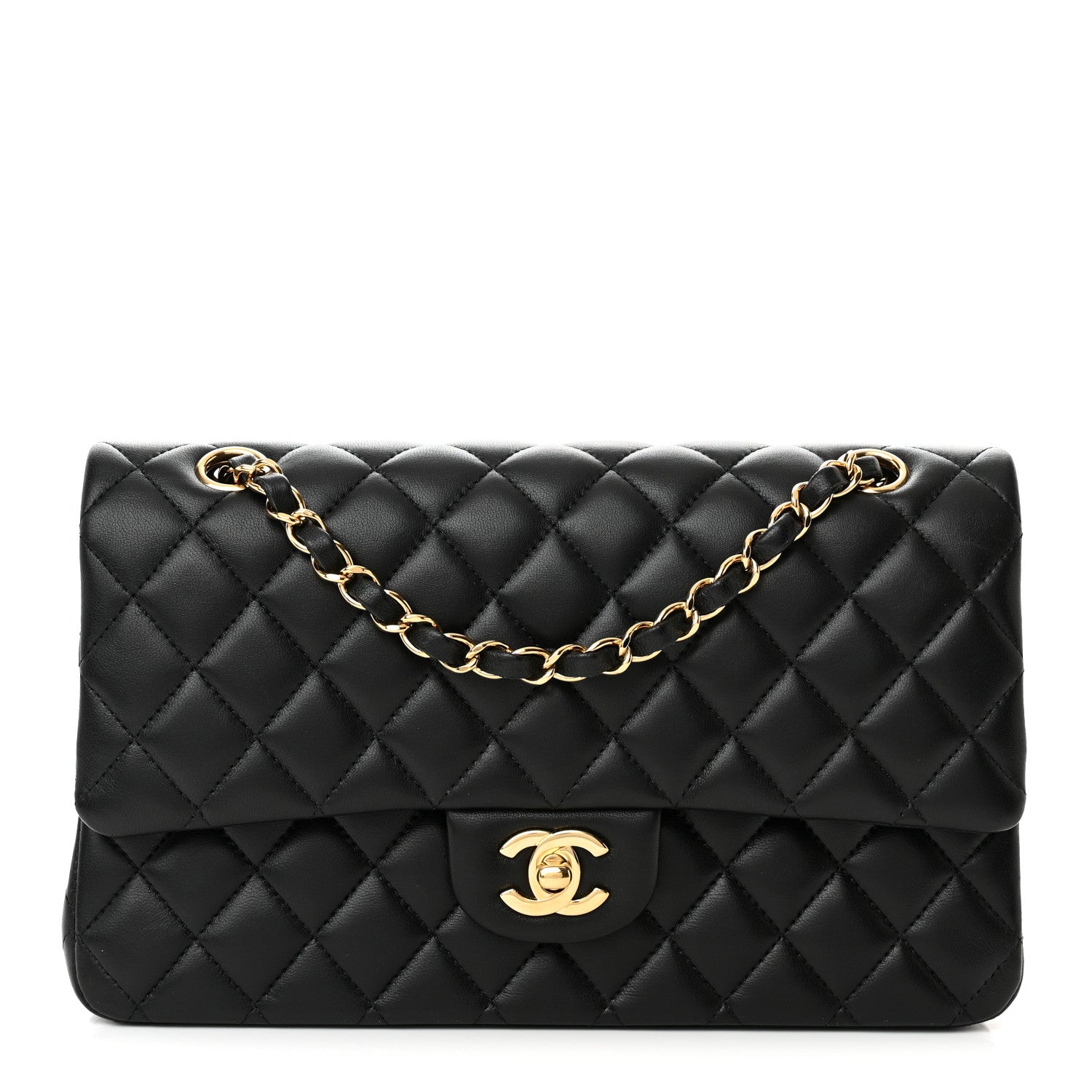 Chanel Lambskin Quilted Medium Double Flap Black 1 of 15