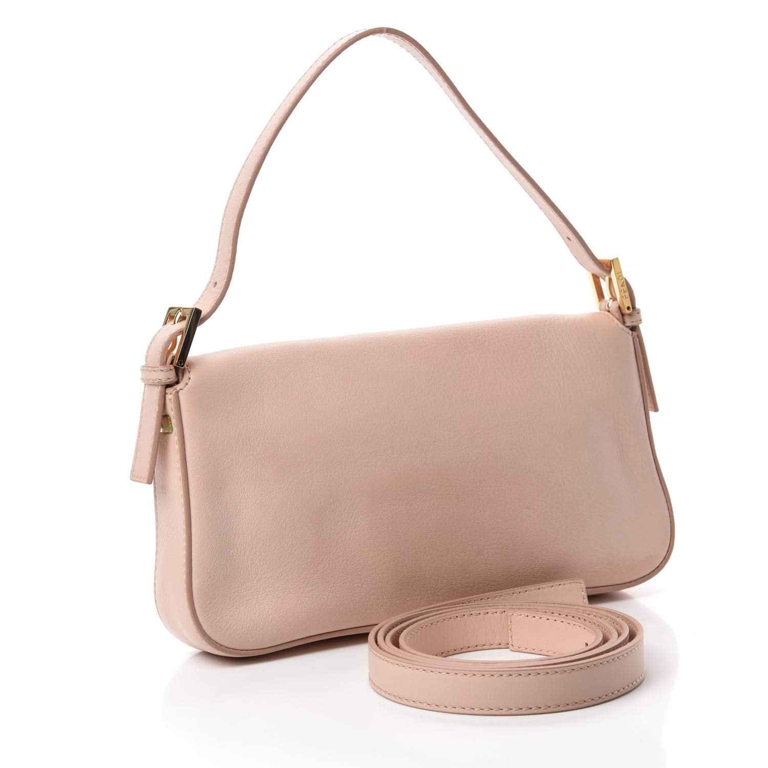 Fendi Vitello Enamel Interchangeable Strap Baguette Rosa Plaster 4 of 12