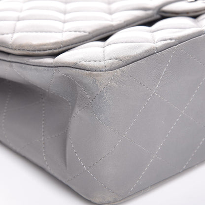 Chanel Lambskin Quilted Jumbo Single Flap Grey 11 of 14