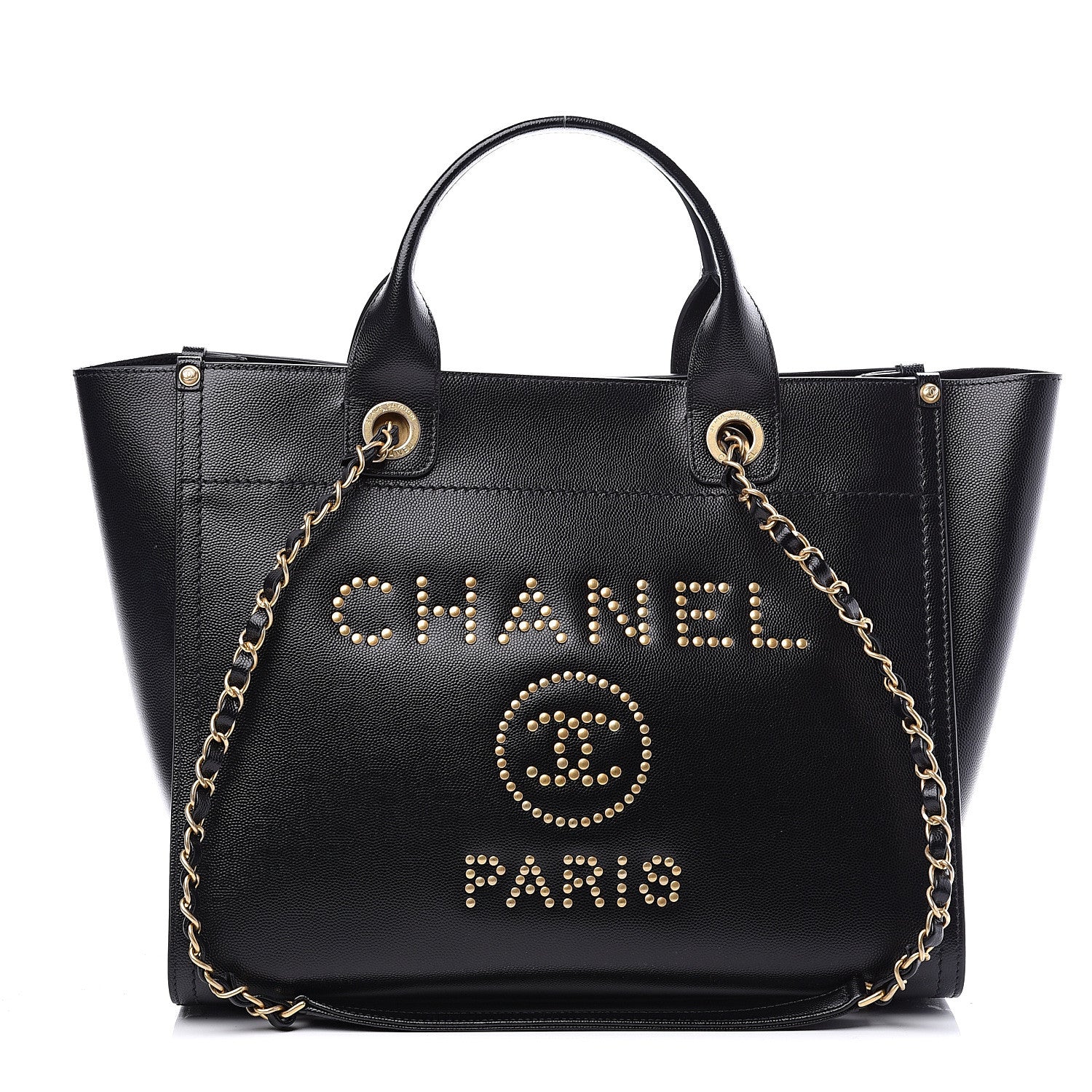 Chanel Caviar Small Studded Deauville Tote Black 1 of 9