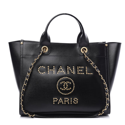 Chanel Caviar Small Studded Deauville Tote Black 1 of 9