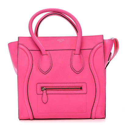Celine Drummed Calfskin Mini Luggage Fluo Pink 1 of 12