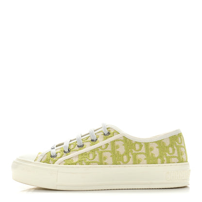 Christian Dior Canvas Oblique Walk'N'Dior Low Top Sneakers 37 Chartreuse 1 of 9