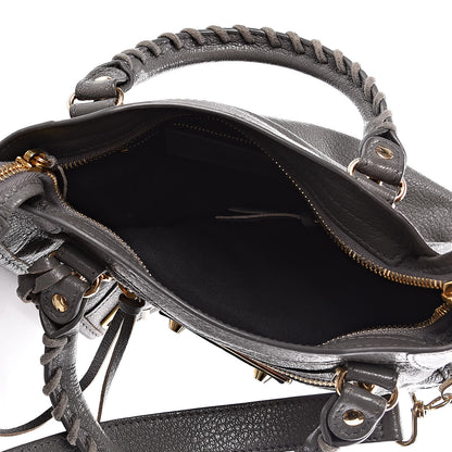 Balenciaga Chevre Gold Metallic Edge Hardware Mini City Gris Acier 6 of 11