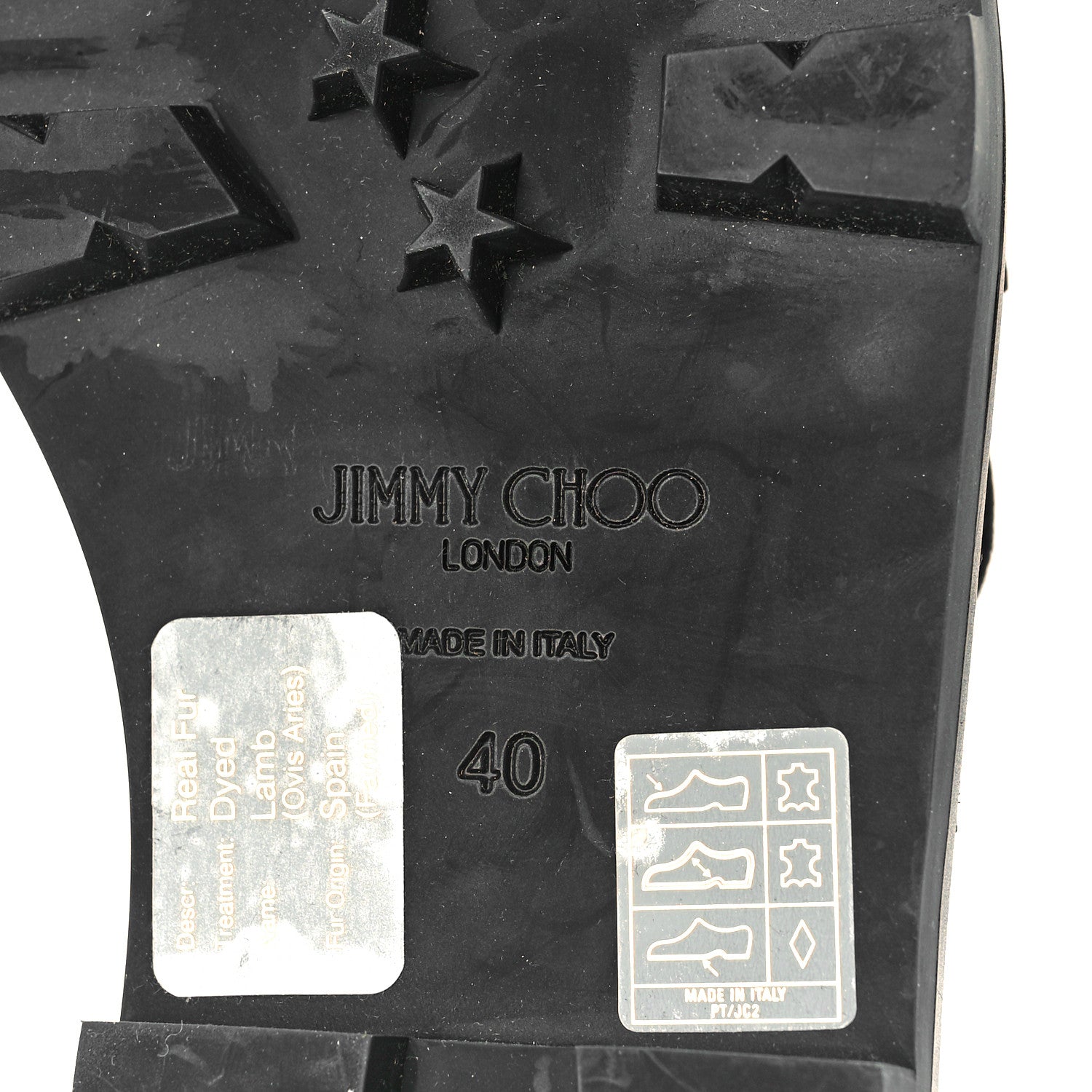 Jimmy Choo Suede Shearling Ronnie Flat Mules 40 Tan Black 8 of 9