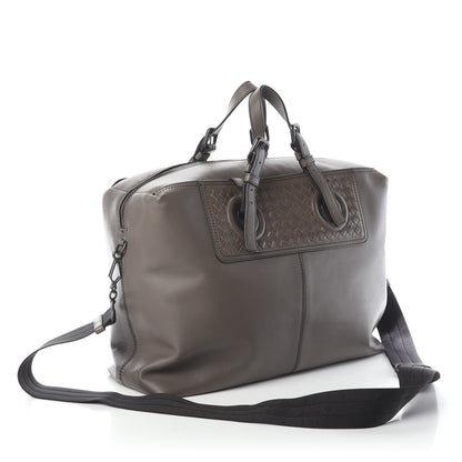 Bottega Veneta Calfskin Intrecciato Oculus Duffel Bag New Steel 3 of 9