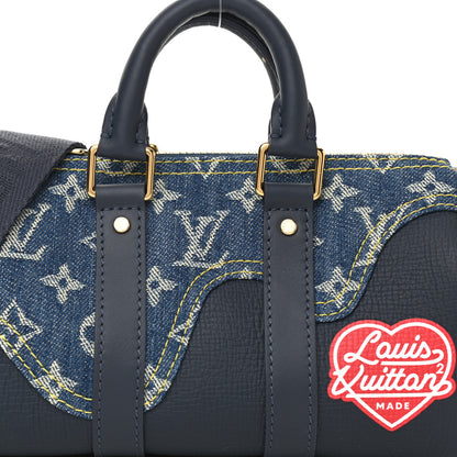 Louis Vuitton Taurillon Monogram Denim Drip Keepall XS Blue 7 of 7