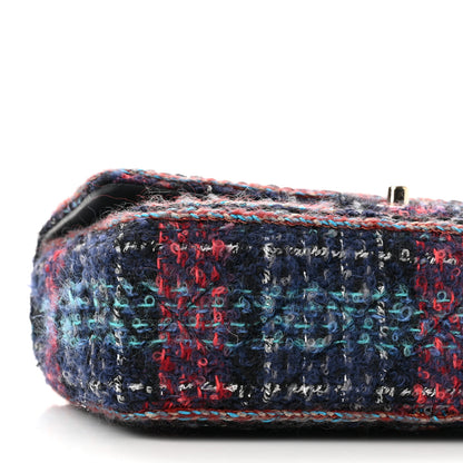 Chanel Tweed Braid Medium Flap Navy Green Red Grey 9 of 10