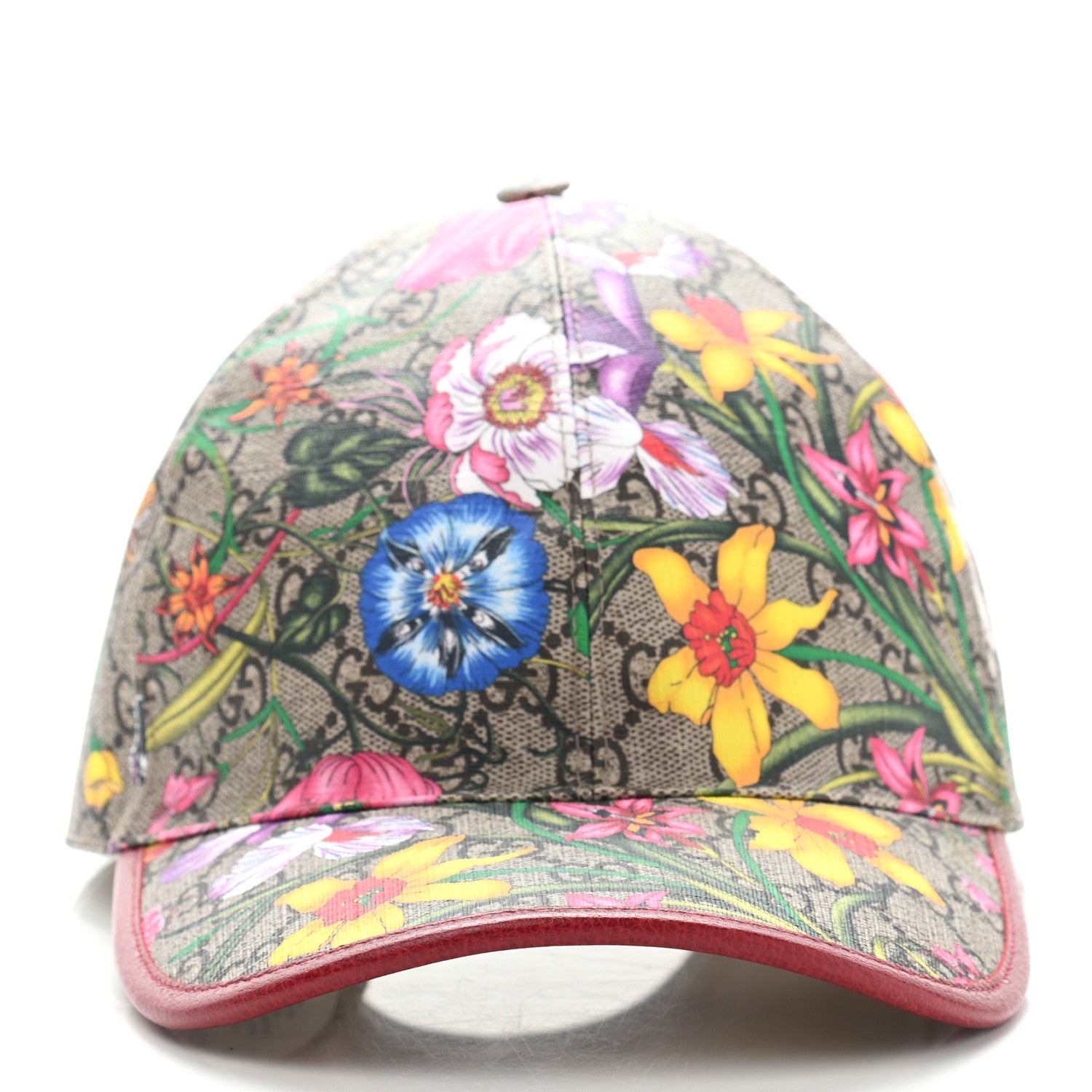 Gucci GG Supreme Flora Claudia Baseball Hat 59 XL Red 3 of 11