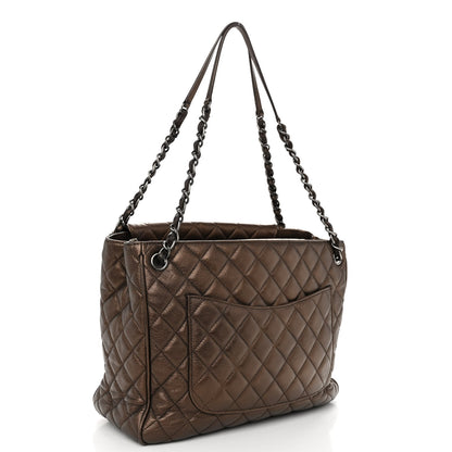 Chanel Metallic Lambskin Pony Hair Quilted Large Paris-Salzburg Front Flap Tote Bronze 3 of 14