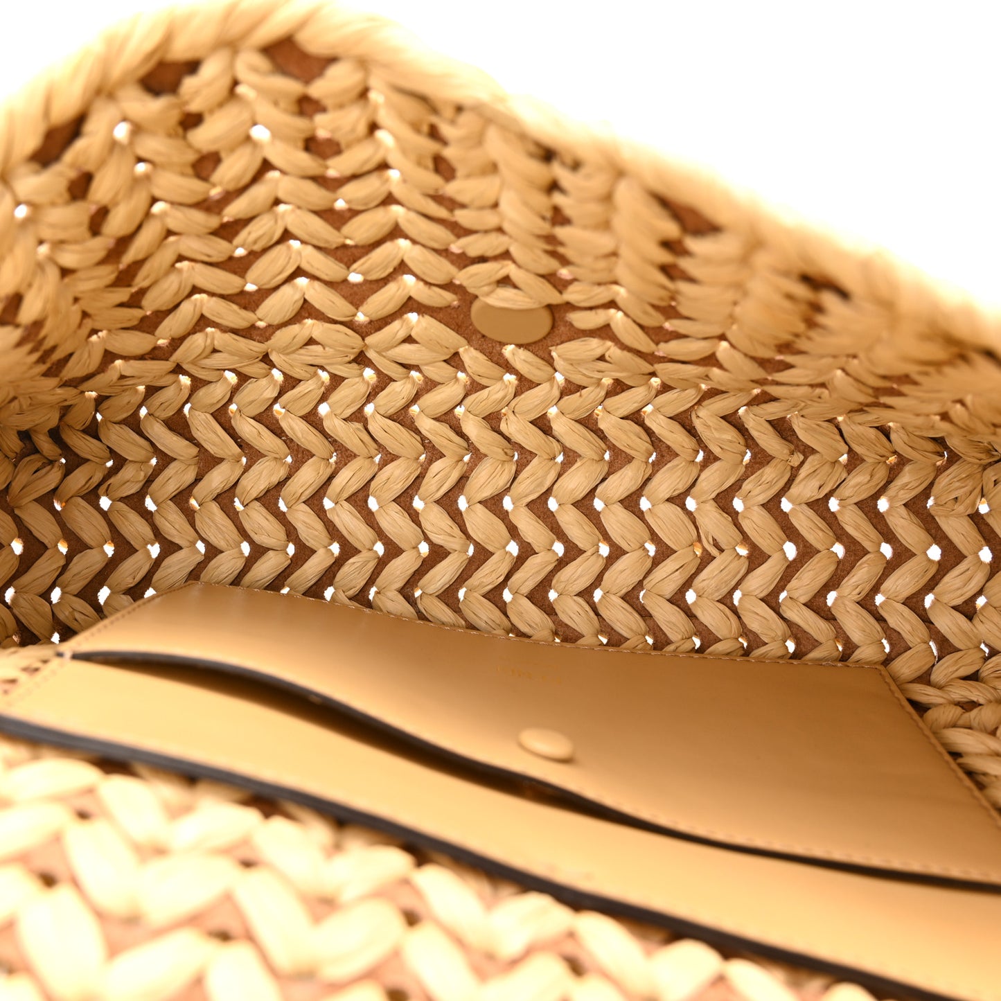 Paglia Vitello Grace FF Woven Baguette