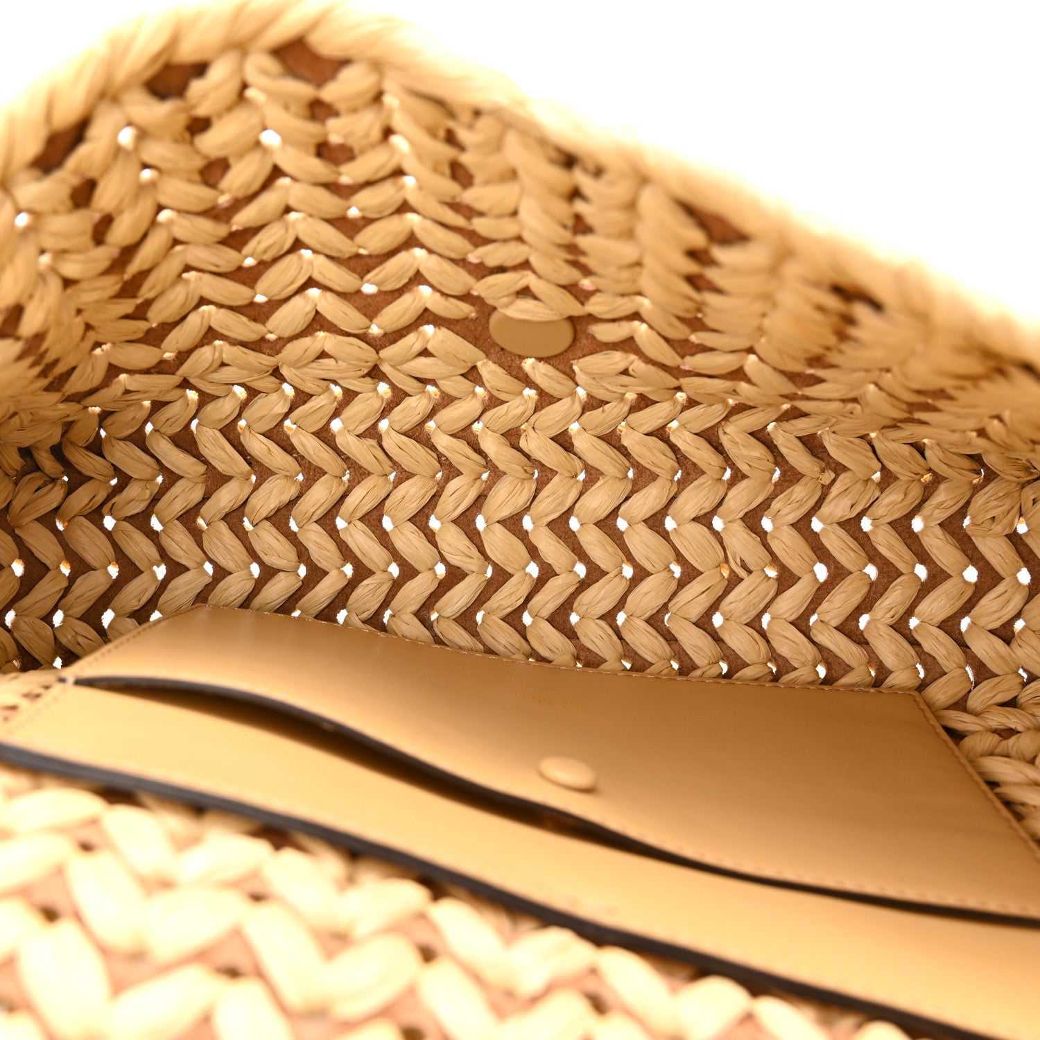 Fendi Paglia Vitello Grace FF Woven Baguette 5 of 9