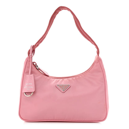 Prada Tessuto Nylon Saffiano Mini Re-Edition 2000 Bag Rosa 1 of 12