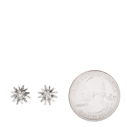 David Yurman Sterling Silver Diamond 10mm Starburst Earrings 2 of 4