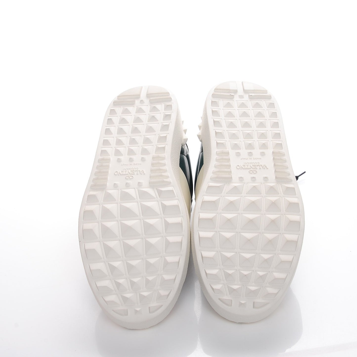 Calfskin Mime Rockstud Open Sneakers 38.5 White Multicolor