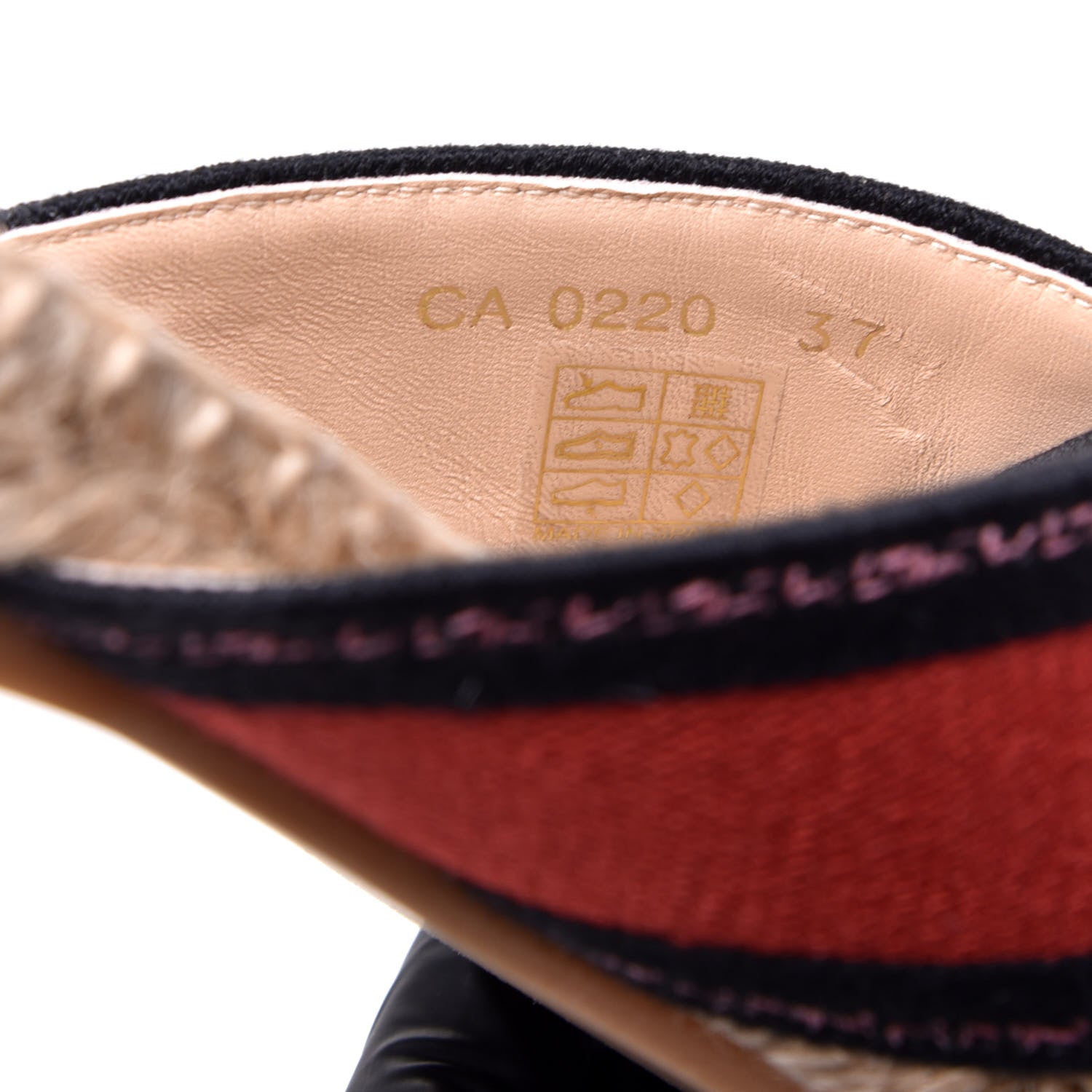 Christian Dior Canvas Embroidered Granville Espadrille Crisscross Flat Slide Sandals 37 Spicy Red 8 of 9