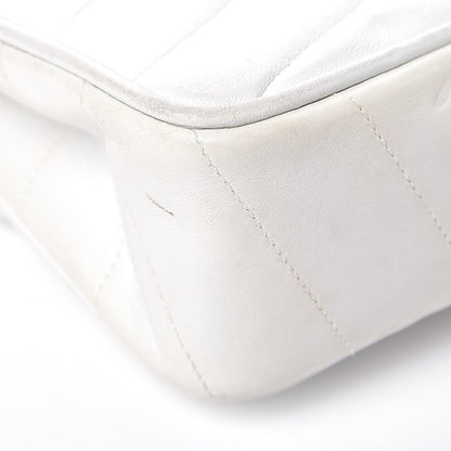 Chanel Lambskin Chevron Quilted Mini Square Flap White 12 of 16