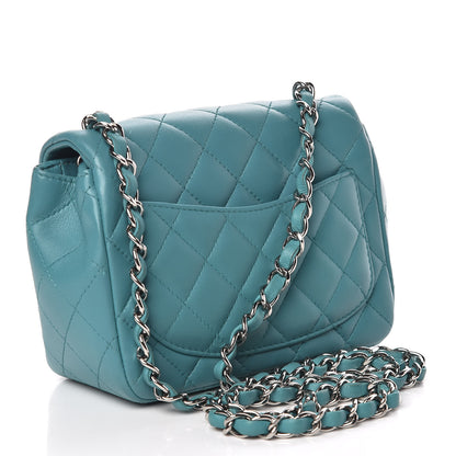 Chanel Lambskin Quilted Mini Square Flap Turquoise 3 of 12