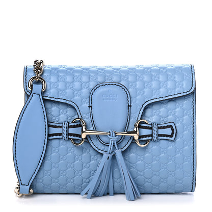 Gucci Soft Microguccissima Mini Emily Chain Shoulder Bag Mineral Blue 1 of 4