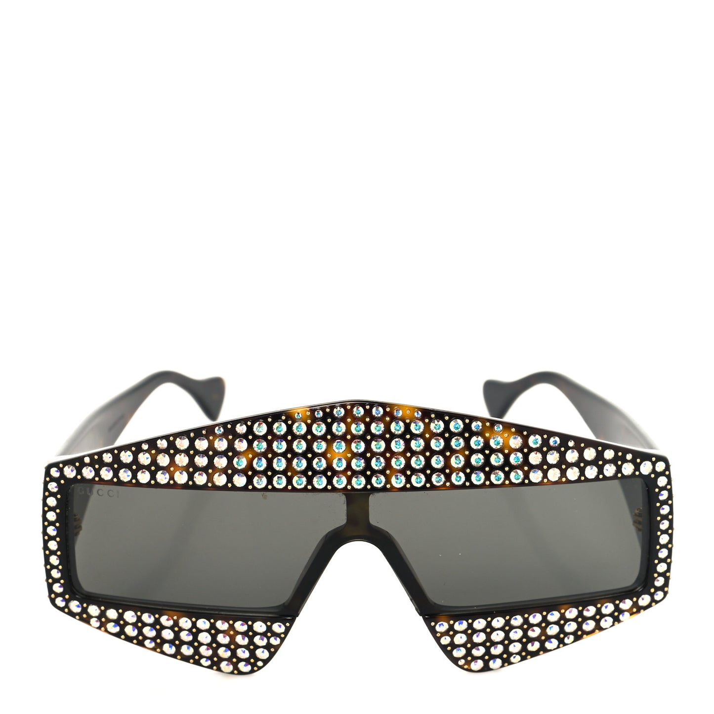 Crystal Rectangular Frame Sunglasses GG0357S Tortoiseshell