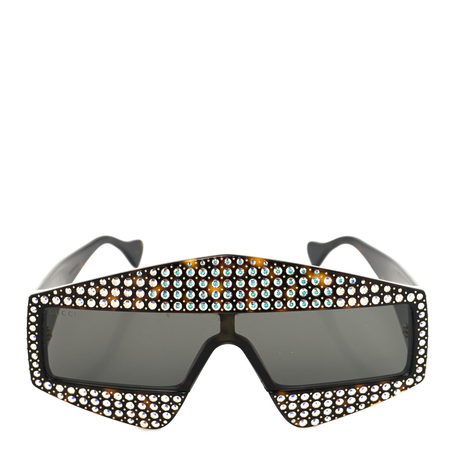 Gucci Crystal Rectangular Frame Sunglasses GG0357S Tortoiseshell 2 of 8