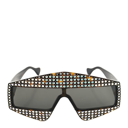 Gucci Crystal Rectangular Frame Sunglasses GG0357S Tortoiseshell 2 of 8