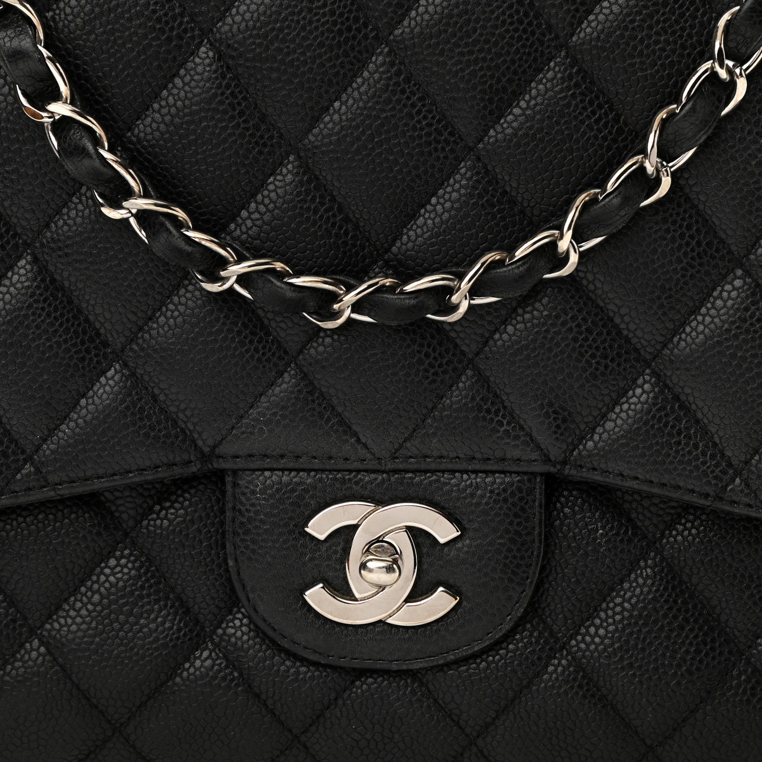 Chanel Caviar Quilted Jumbo Single Flap Black 8 of 14