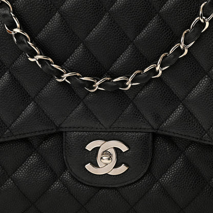 Chanel Caviar Quilted Jumbo Single Flap Black 8 of 14