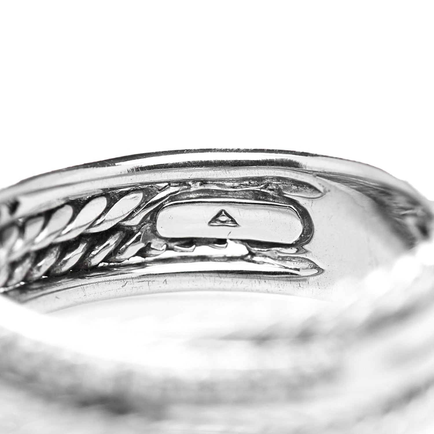 David Yurman Sterling Silver Diamond 6.8mm Crossover Ring 56 7.5 5 of 6